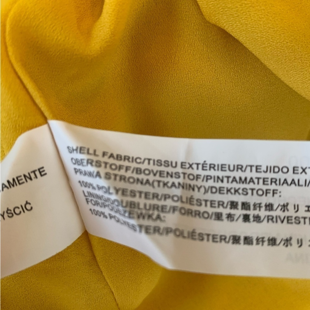 J.O.A. Mustard yellow Slip Midi Dress Spaghetti Strap faux wrap size small - Picture 10 of 10